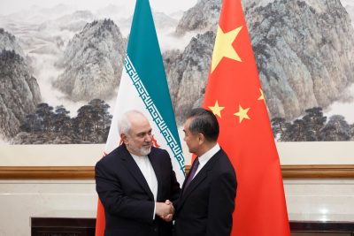 Chinese Foreign Minister Wang Yi meets Iranian Foreign Minister Mohammad Javad Zarif at Diaoyutai State Guesthouse in Beijing, China, 17 May 2019. (Photo: Reuters/Thomas Peter).
