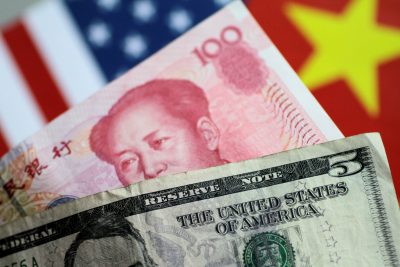 US Dollar and China Yuan notes are seen in this picture illustration 2 June 2017. (Photo: Reuters/Thomas White)
