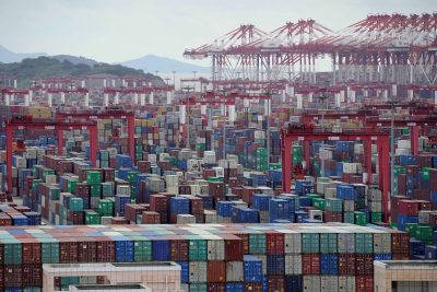 Containers are seen at the Yangshan Deep-Water Port in Shanghai, China, 19 October 2020 (Photo: Reuters/Aly Song).